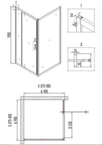 Душевой уголок Niagara Nova NG- 6801-08 BLACK 90x90см