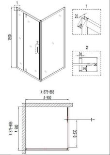 Душевой уголок Niagara Nova NG- 6801-08 BLACK 90x90см