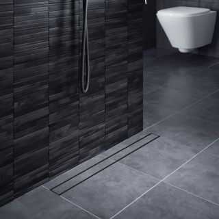 Душевой лоток Timo Drain System DS230210/03 100см с двусторонней панелью plate под плитку чёрный Душевой лоток Timo Drain System DS230210/03 100см с двусторонней панелью plate под плитку чёрный