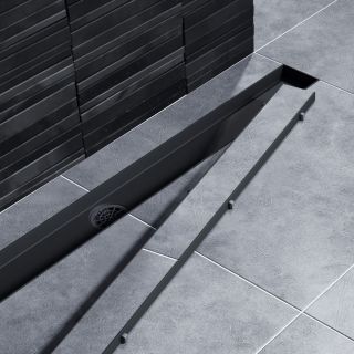 Душевой лоток Timo Drain System DS230210/03 100см с двусторонней панелью plate под плитку чёрный Душевой лоток Timo Drain System DS230210/03 100см с двусторонней панелью plate под плитку чёрный
