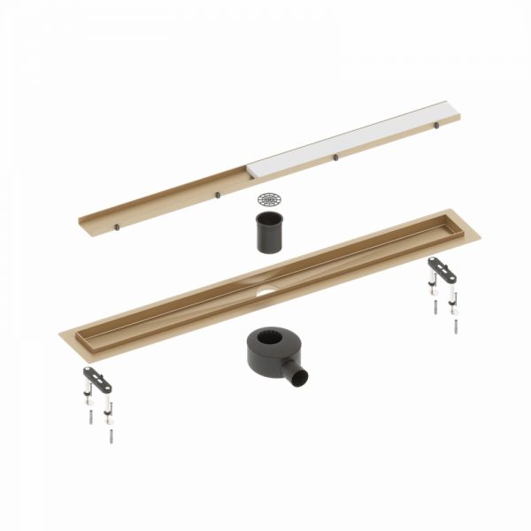 Душевой лоток Timo Drain System DS230206/17 60см с двусторонней панелью plate под плитку золото матовое Душевой лоток Timo Drain System DS230206/17 60см с двусторонней панелью plate под плитку золото матовое
