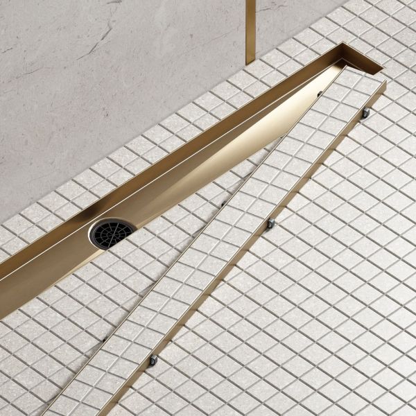 Душевой лоток Timo Drain System DS230207/17 70см с двусторонней панелью plate под плитку золото матовое Душевой лоток Timo Drain System DS230207/17 70см с двусторонней панелью plate под плитку золото матовое