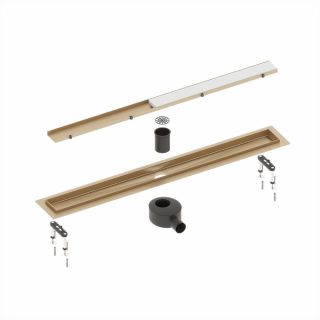 Душевой лоток Timo Drain System DS230208/17 80см с двусторонней панелью plate под плитку золото матовое Душевой лоток Timo Drain System DS230208/17 80см с двусторонней панелью plate под плитку золото матовое