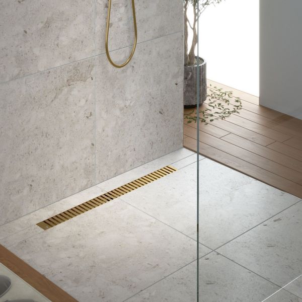 Душевой лоток Timo Drain System DS230108/17 80см с вставкой lines золото матовое Душевой лоток Timo Drain System DS230108/17 80см с вставкой lines золото матовое