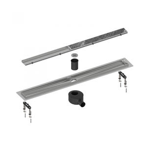 Душевой лоток Timo Drain System DS230209/01 90см с двусторонней панелью plate под плитку сатин