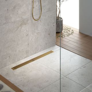 Душевой лоток Timo Drain System DS230109/17 90см с вставкой lines золото матовое Душевой лоток Timo Drain System DS230109/17 90см с вставкой lines золото матовое