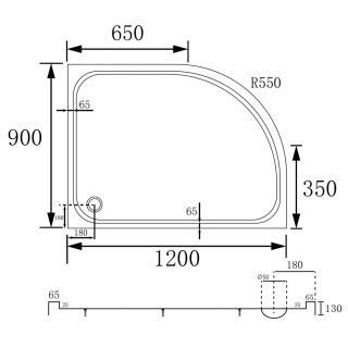 Душевой поддон ABBER AD3E129 R 120x90 см белый