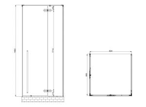 Душевой уголок ABBER Eins AG06099B 90x90см чёрный