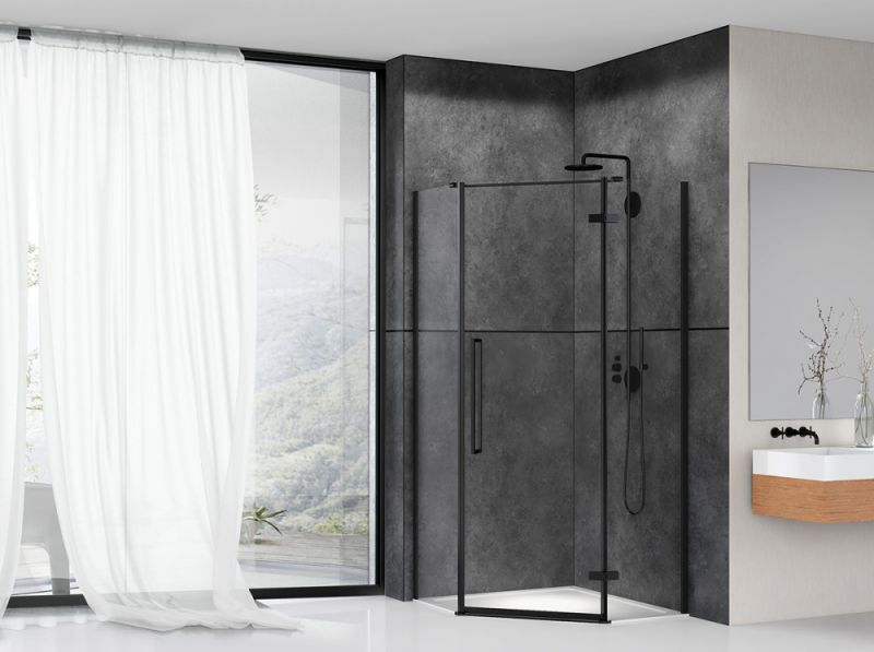 Душевой уголок ABBER Ewiges Wasser 80x80см чёрный AG05080B