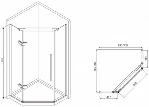 Душевой уголок ABBER Ewiges Wasser AG05090M 90x90см хром