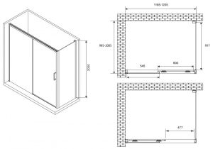 Душевой уголок ABBER Komfort AG93120B-S102B 120x100см чёрный