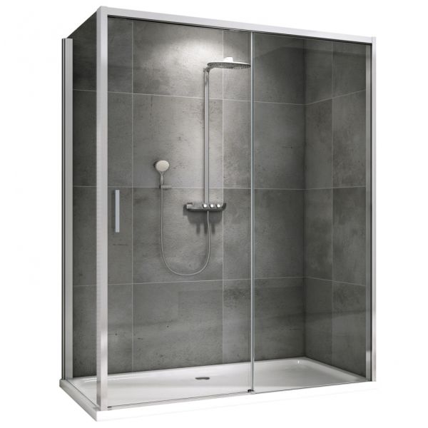 Душевой уголок ABBER Komfort AG93150-S92 150x90 см профиль хром стекло прозрачное