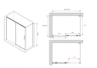 Душевой уголок ABBER Komfort AG93170-S92 170x90 см профиль хром стекло прозрачное