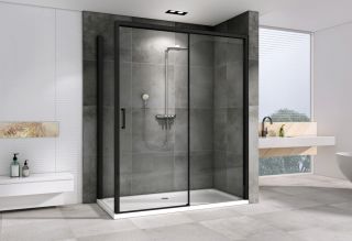 Душевой уголок ABBER Komfort AG93170B-S102B 170x`00 см профиль чёрный стекло прозрачное