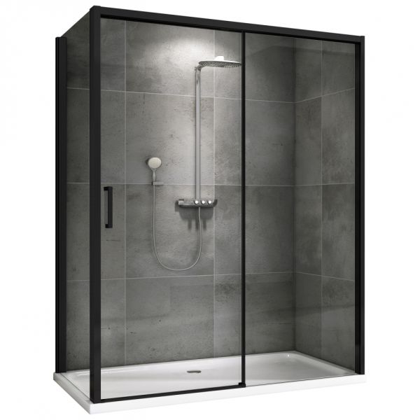 Душевой уголок ABBER Komfort AG93170B-S92B 170x90 см профиль чёрный стекло прозрачное