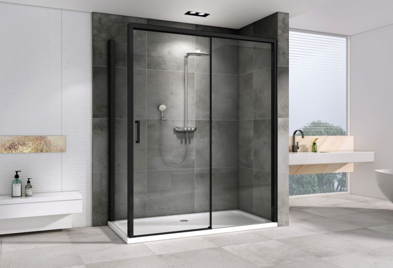 Душевой уголок ABBER Komfort AG93170B-S92B 170x90 см профиль чёрный стекло прозрачное