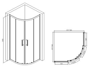 Душевой уголок ABBER Schwarzer Diamant 100x100см чёрный AG01100B Душевой уголок ABBER Schwarzer Diamant 100x100см чёрный AG01100B