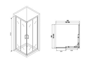 Душевой уголок ABBER Schwarzer Diamant 80x80см чёрный AG02080B