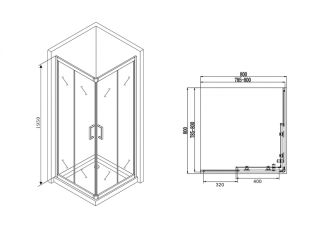 Душевой уголок ABBER Schwarzer Diamant 80x80см чёрный AG02080B Душевой уголок ABBER Schwarzer Diamant 80x80см чёрный AG02080B