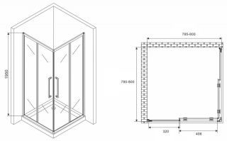 Душевой уголок ABBER Schwarzer Diamant 80x80см хром AG02080H