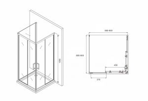 Душевой уголок ABBER Schwarzer Diamant 90x90см чёрный AG02090B-S90B