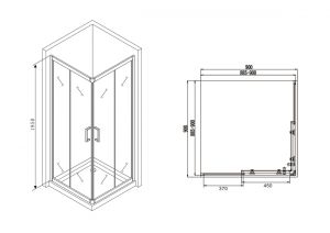 Душевой уголок ABBER Schwarzer Diamant 90x90см чёрный AG02090B