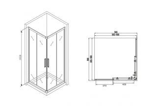 Душевой уголок ABBER Schwarzer Diamant 90x90см чёрный AG02090BH Душевой уголок ABBER Schwarzer Diamant 90x90см чёрный AG02090BH