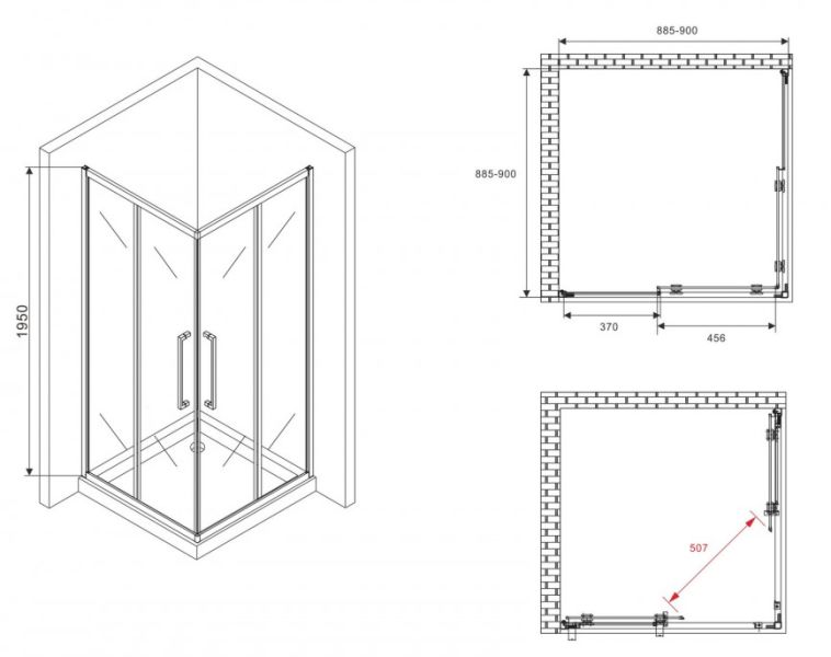 Душевой уголок ABBER Schwarzer Diamant AG02090BMH 90x90см чёрный Душевой уголок ABBER Schwarzer Diamant AG02090BMH 90x90см чёрный