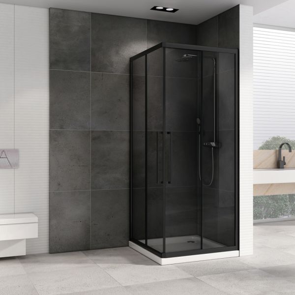 Душевой уголок ABBER Schwarzer Diamant AG02080BDTH 80x80см чёрный