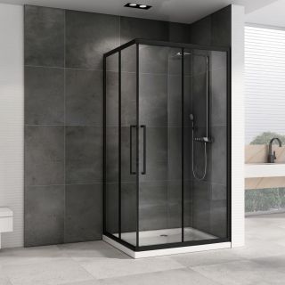 Душевой уголок ABBER Schwarzer Diamant AG02128BH 120x80см профиль чёрный стекло прозрачное