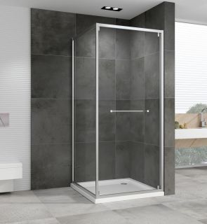 Душевой уголок ABBER Sonnenstrand AG0A100 100x100 см профиль хром стекло прозрачное