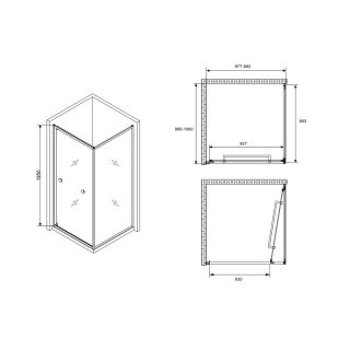 Душевой уголок ABBER Sonnenstrand AG0A100 100x100 см профиль хром стекло прозрачное