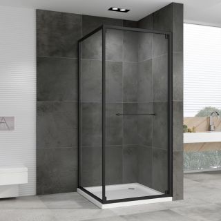 Душевой уголок ABBER Schwarzer Diamant AG0A100B 100x100 см профиль чёрный стекло прозрачное