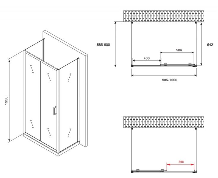 Душевой уголок ABBER Schwarzer Diamant AG30100B-S60B-S60B 100x60см чёрный Душевой уголок ABBER Schwarzer Diamant AG30100B-S60B-S60B 100x60см чёрный