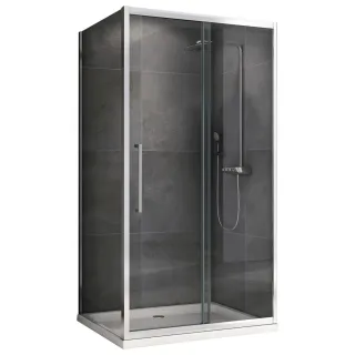 Душевой уголок ABBER Schwarzer Diamant AG30110H-S85 110x85 см профиль хром стекло прозрачное