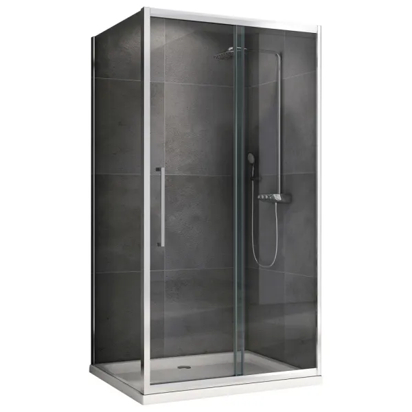 Душевой уголок ABBER Schwarzer Diamant AG30110H-S85 110x85 см профиль хром стекло прозрачное