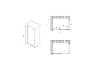 Душевой уголок ABBER Schwarzer Diamant AG30110H-S85 110x85 см профиль хром стекло прозрачное