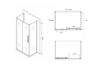 Душевой уголок ABBER Schwarzer Diamant 120x80см чёрный AG30120BH-S80B-S80B Душевой уголок ABBER Schwarzer Diamant 120x80см чёрный AG30120BH-S80B-S80B