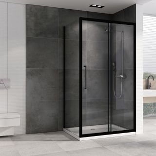 Душевой уголок ABBER Schwarzer Diamant AG30120BH-S85B 120x85 см профиль чёрный стекло прозрачное