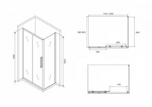 Душевой уголок ABBER Schwarzer Diamant 120x90см чёрный AG30120BH-S90B