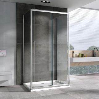 Душевой уголок ABBER Schwarzer Diamant AG30120H-S60-S60 120x60 см профиль хром стекло прозрачное