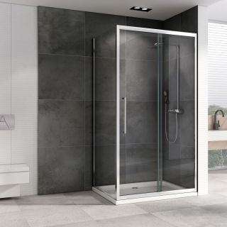 Душевой уголок ABBER Schwarzer Diamant AG30120H-S85 120x85 см профиль хром стекло прозрачное