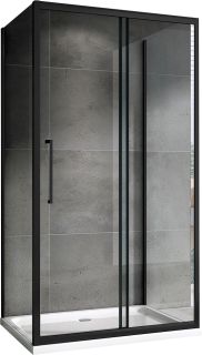 Душевой уголок ABBER Schwarzer Diamant AG30140BH-S85B-S85B 140x85 см профиль чёрный стекло прозрачное