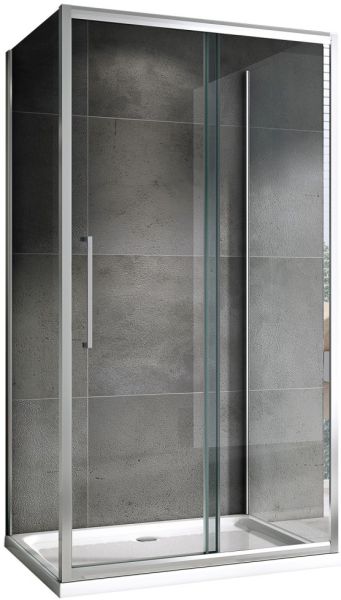 Душевой уголок ABBER Schwarzer Diamant AG30140H-S80-S80 140x80см хром