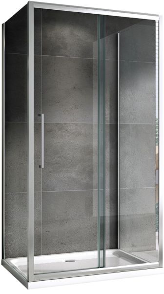 Душевой уголок ABBER Schwarzer Diamant AG30150H-S80-S80 150x80см хром