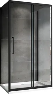 Душевой уголок ABBER Schwarzer Diamant AG30180BH-S85B-S85B 180x85 см профиль чёрный стекло прозрачное