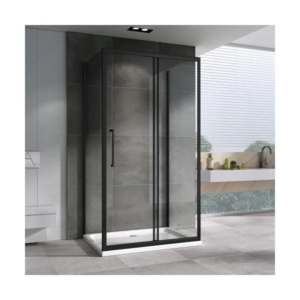 Душевой уголок ABBER Schwarzer Diamant AG30180BH-S85B-S85B 180x85 см профиль чёрный стекло прозрачное