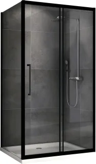 Душевой уголок ABBER Schwarzer Diamant AG30180BH-S85B 180x85 см профиль чёрный стекло прозрачное