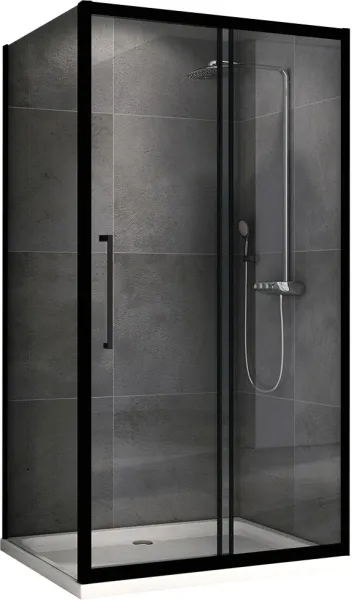Душевой уголок ABBER Schwarzer Diamant AG30180BH-S85B 180x85 см профиль чёрный стекло прозрачное