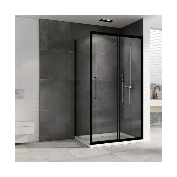 Душевой уголок ABBER Schwarzer Diamant AG30180BH-S85B 180x85 см профиль чёрный стекло прозрачное